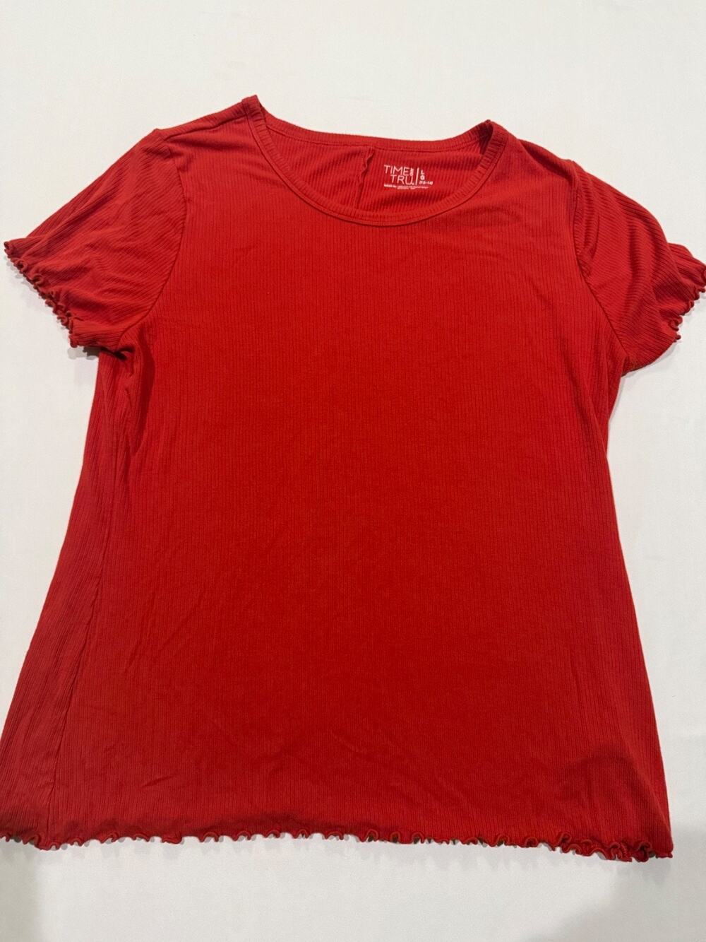 Time and Tru Womens Orange top L soft stretch relaxed fit